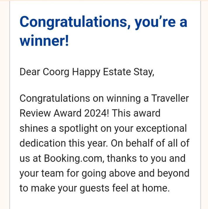 Coorg Happy Estate Stay Madikeri Extérieur photo